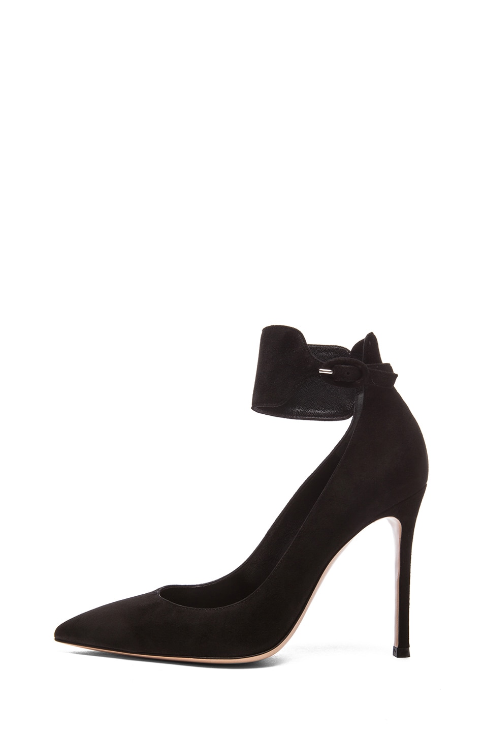 Image 1 of Gianvito Rossi Suede Ankle Strap Pumps in Black
