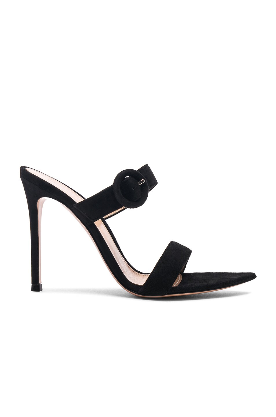 Image 1 of Gianvito Rossi Suede Lee Sandals in Black