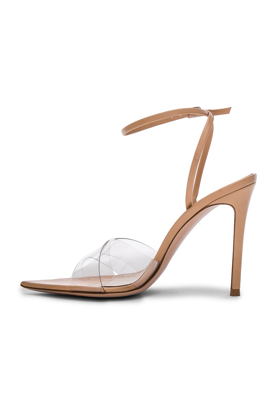 Gianvito Rossi Leather & Plexi Stark Ankle Strap Sandals in Transparent ...