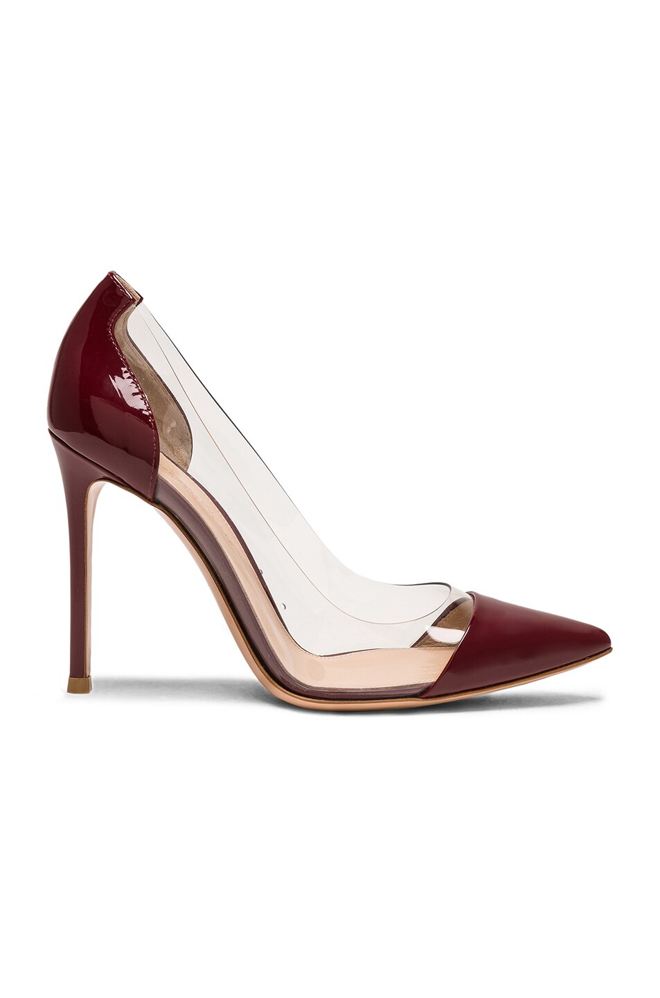 Image 1 of Gianvito Rossi for FWRD Patent Leather & Plexi Pumps in Syrah