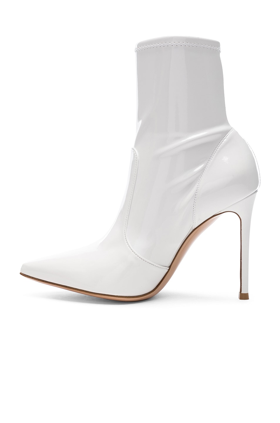 Gianvito Rossi Vinyl Imogen Ankle Boots in White | FWRD