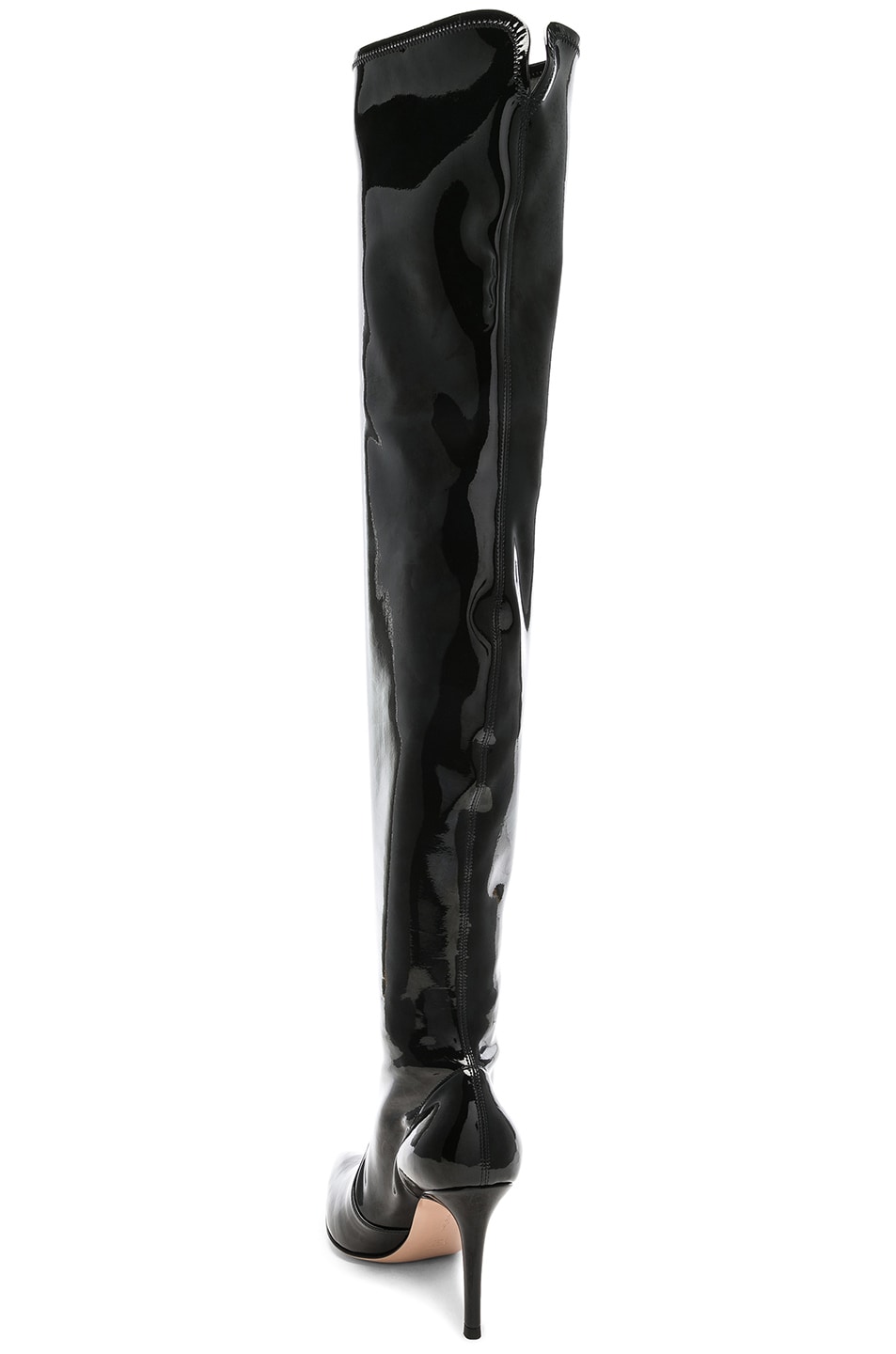 Gianvito Rossi Vinyl Gillian Thigh High Boots in Black | FWRD