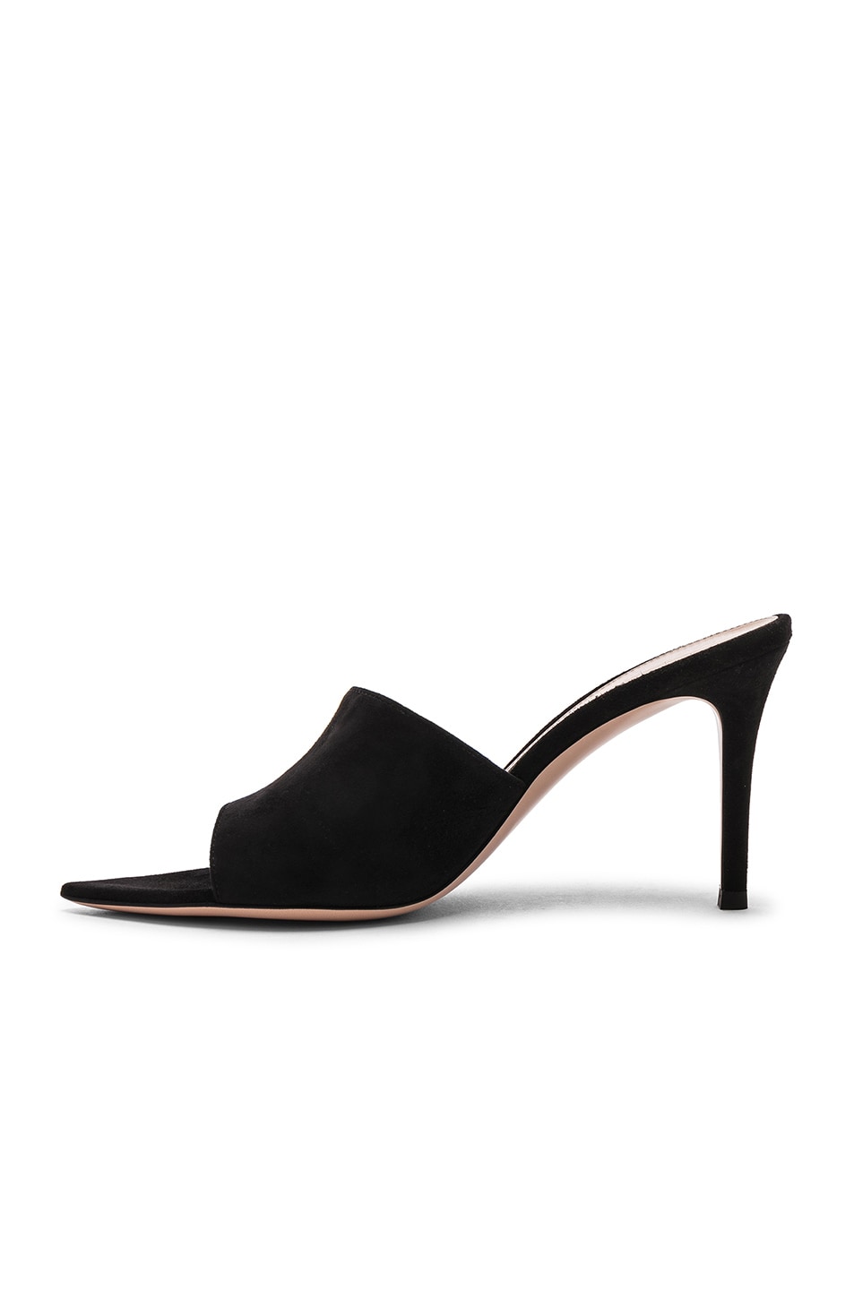 Gianvito Rossi Camoscio Mules in Black | FWRD