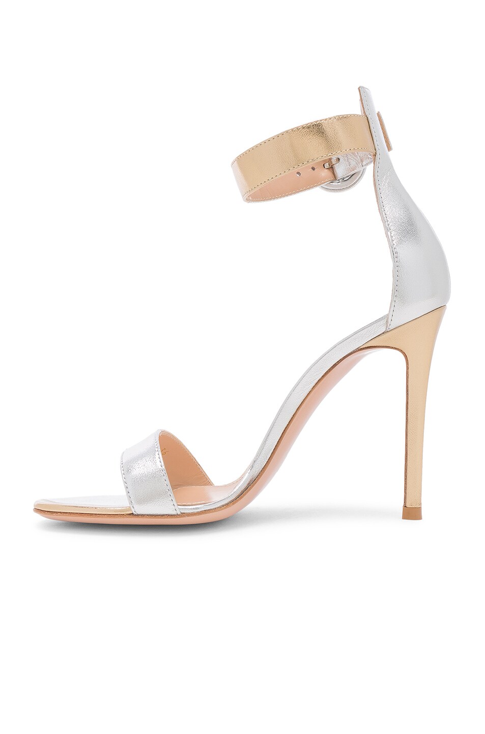 Gianvito Rossi Supreme Camoscio Strap Heels in Mekong & Silver | FWRD