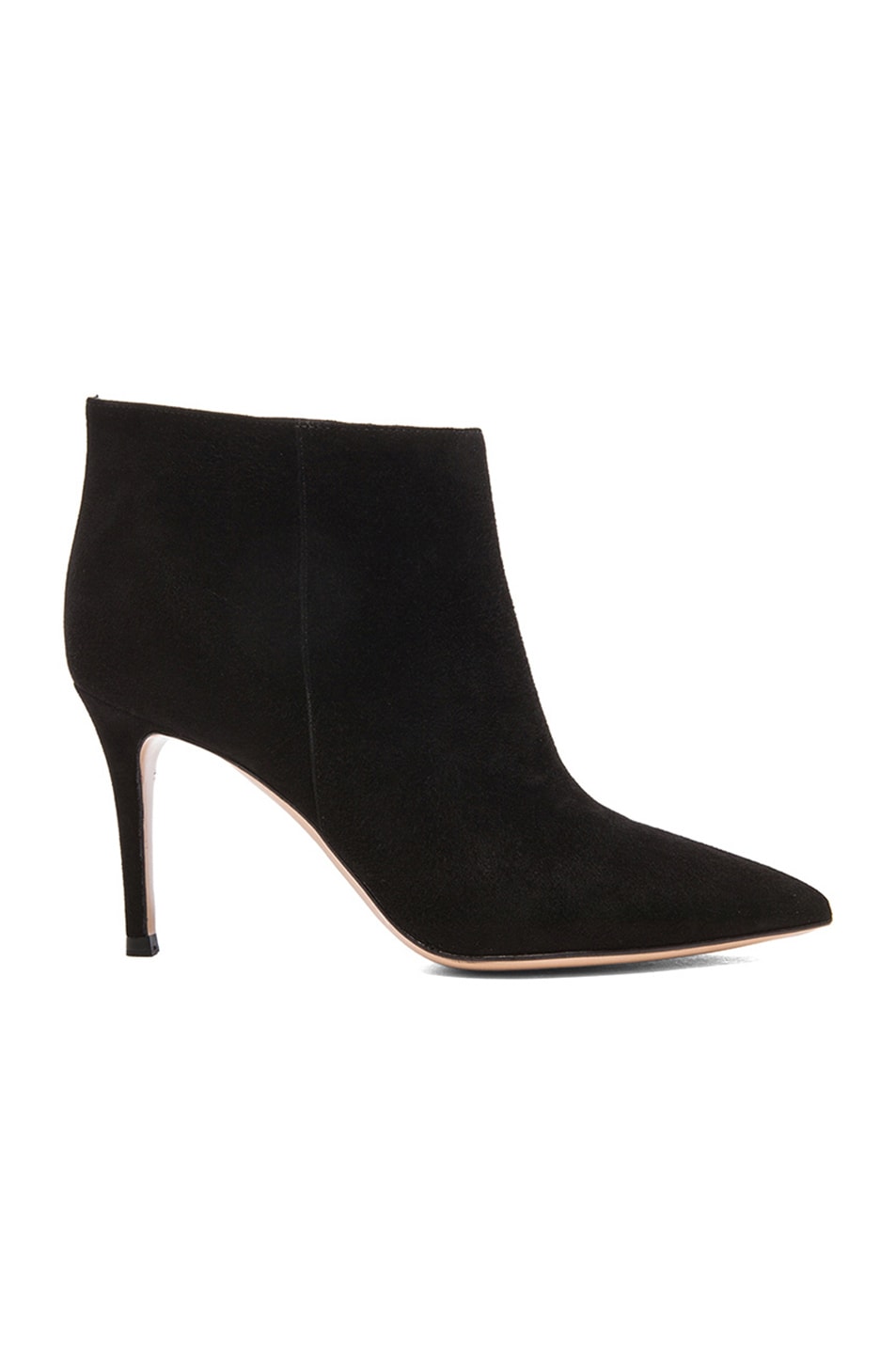 Image 1 of Gianvito Rossi Pointed Suede Ankle Booties in Black
