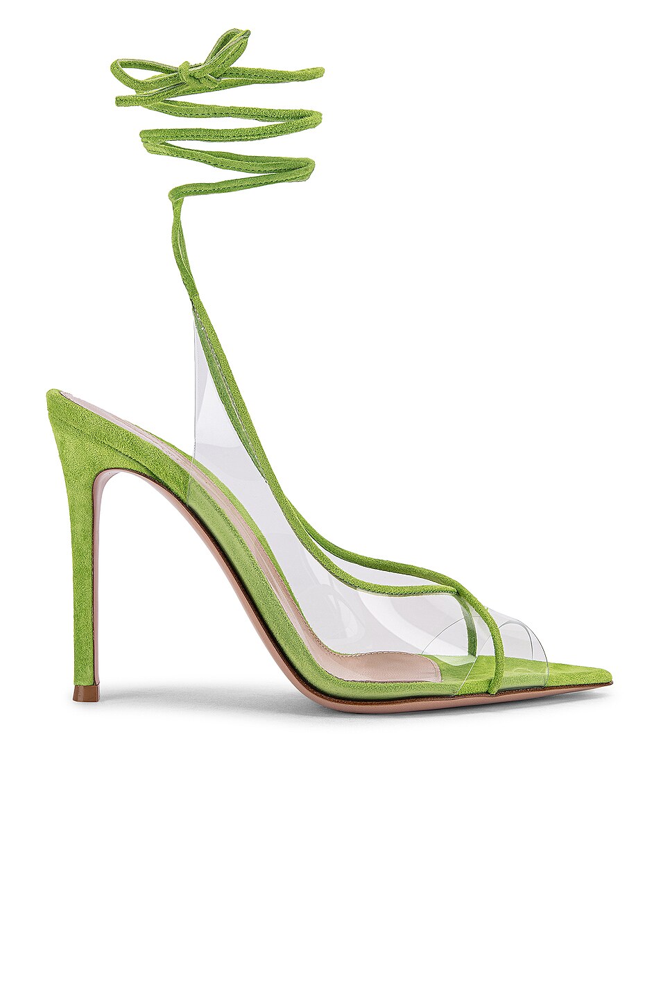 Image 1 of Gianvito Rossi Plexi Strappy Heels in Transparent & Midori