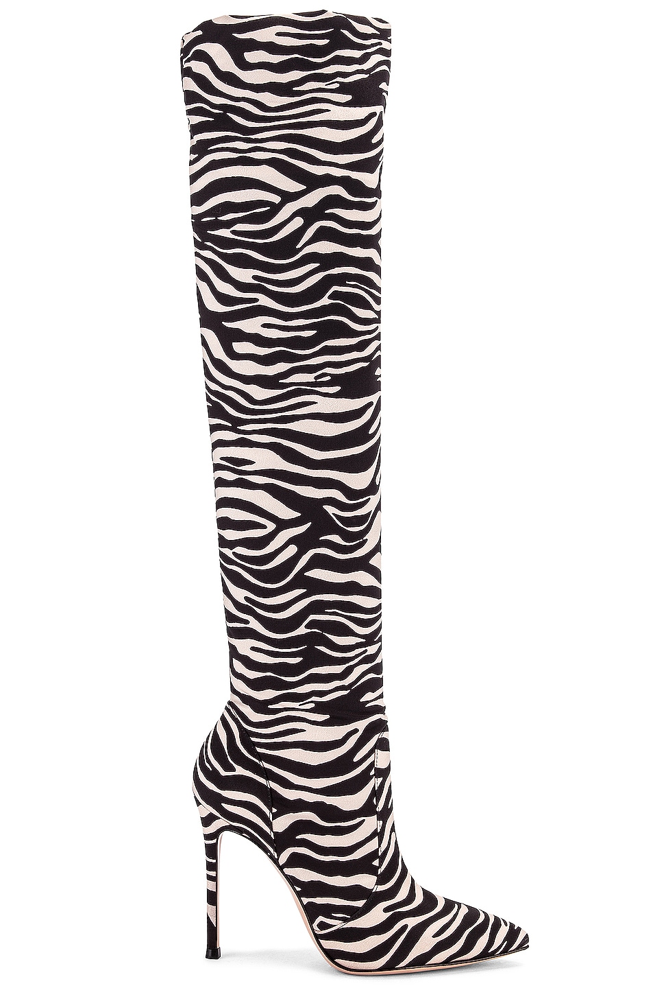 Image 1 of Gianvito Rossi Suede Knee High Boots in Zebra
