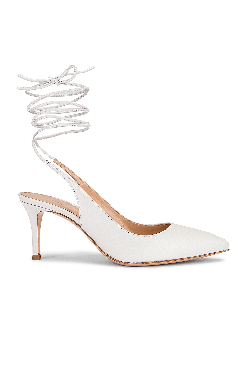 Image 1 of Gianvito Rossi Strappy Kitten Heel Pumps in White