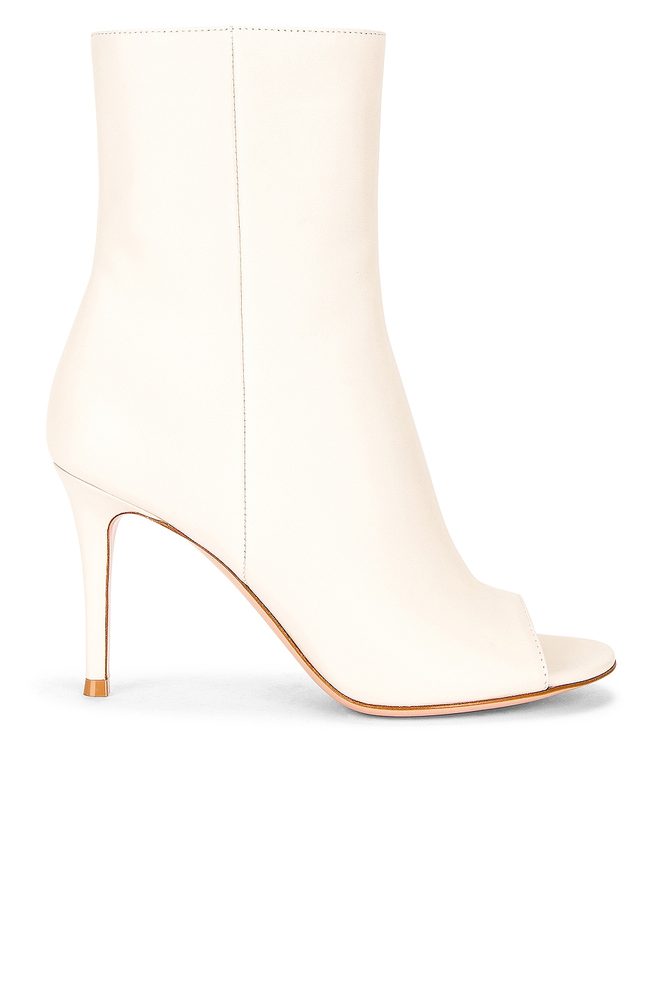 Image 1 of Gianvito Rossi Peep Toe Booties in Off White