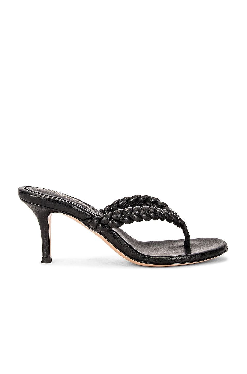 Image 1 of Gianvito Rossi Tropea Leather Sandals in Black