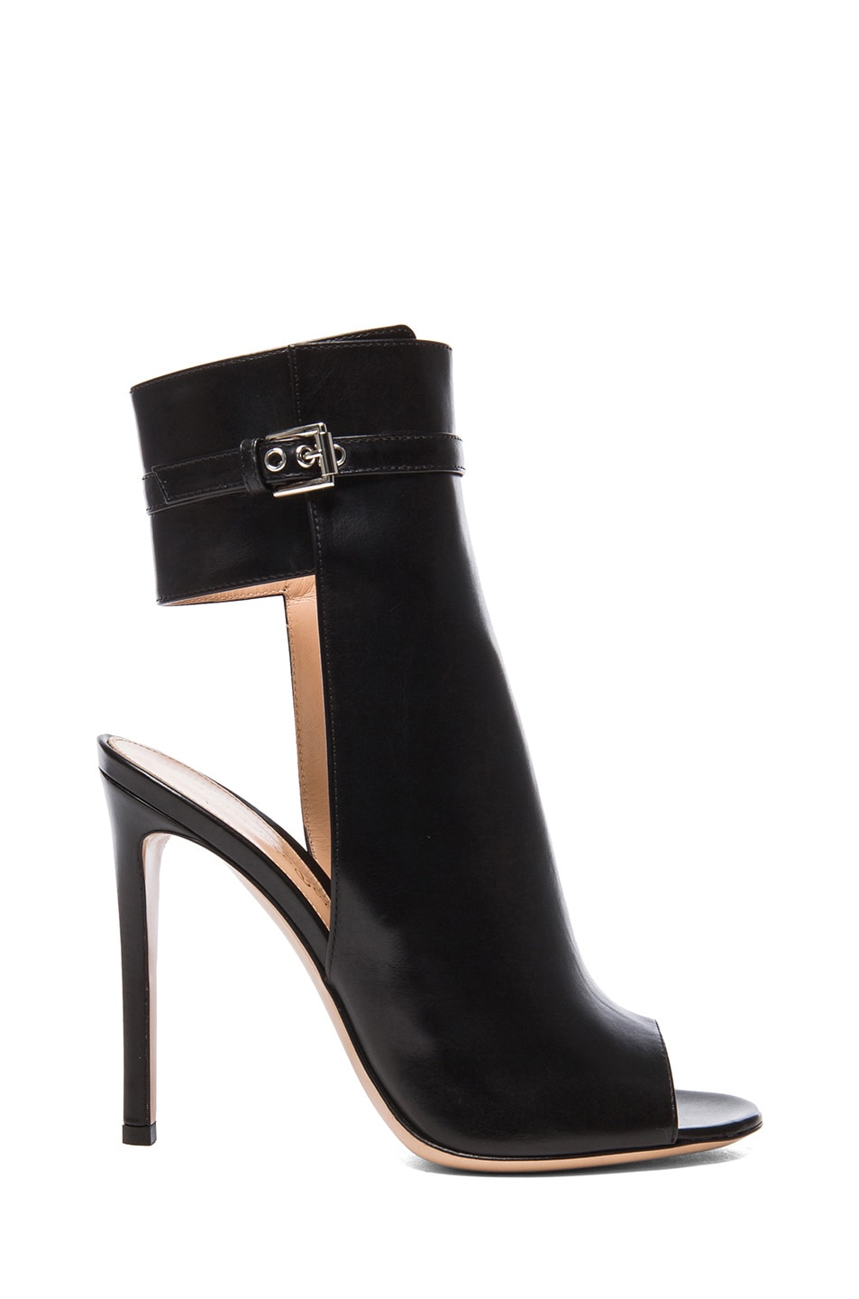 Image 1 of Gianvito Rossi Ankle Strap Leather Booties in Black