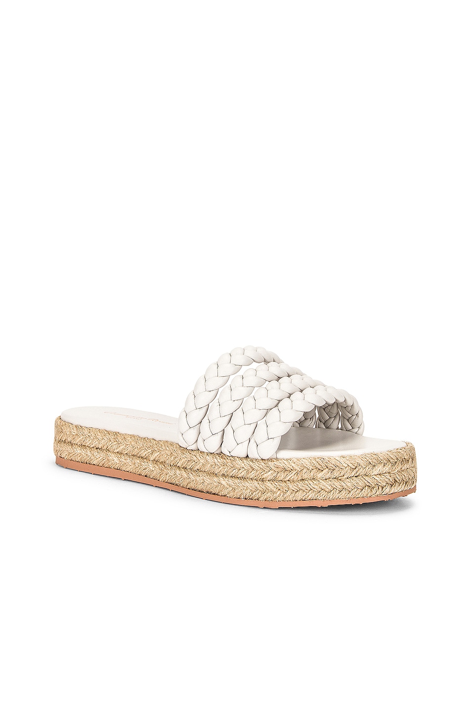 Gianvito Rossi Marbella Braided Sandals in White & Naturale | FWRD