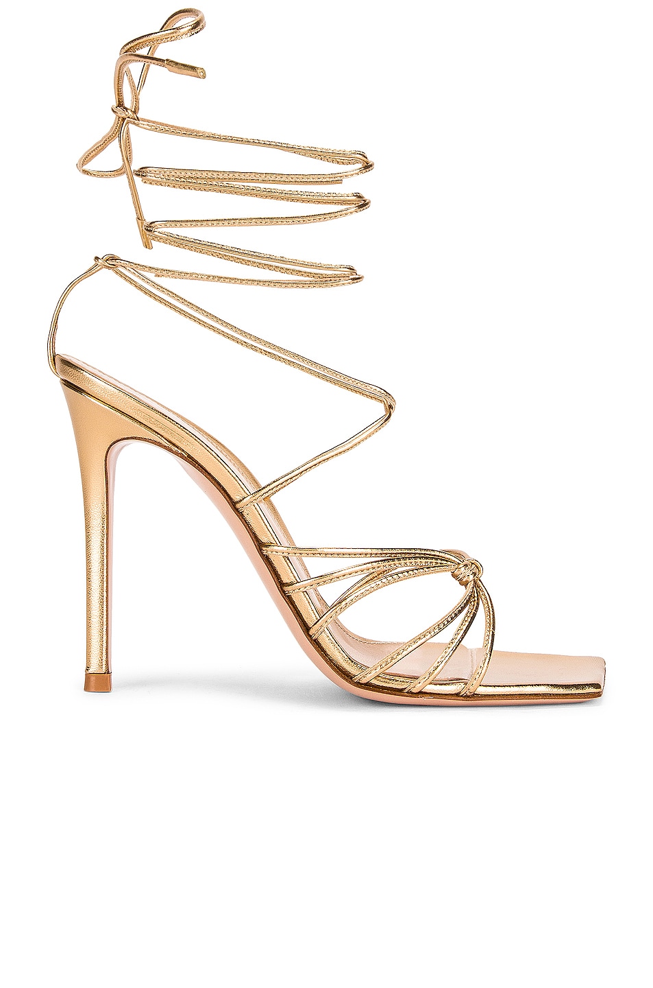 Image 1 of Gianvito Rossi Nappa Silk Strappy Heels in Mekong