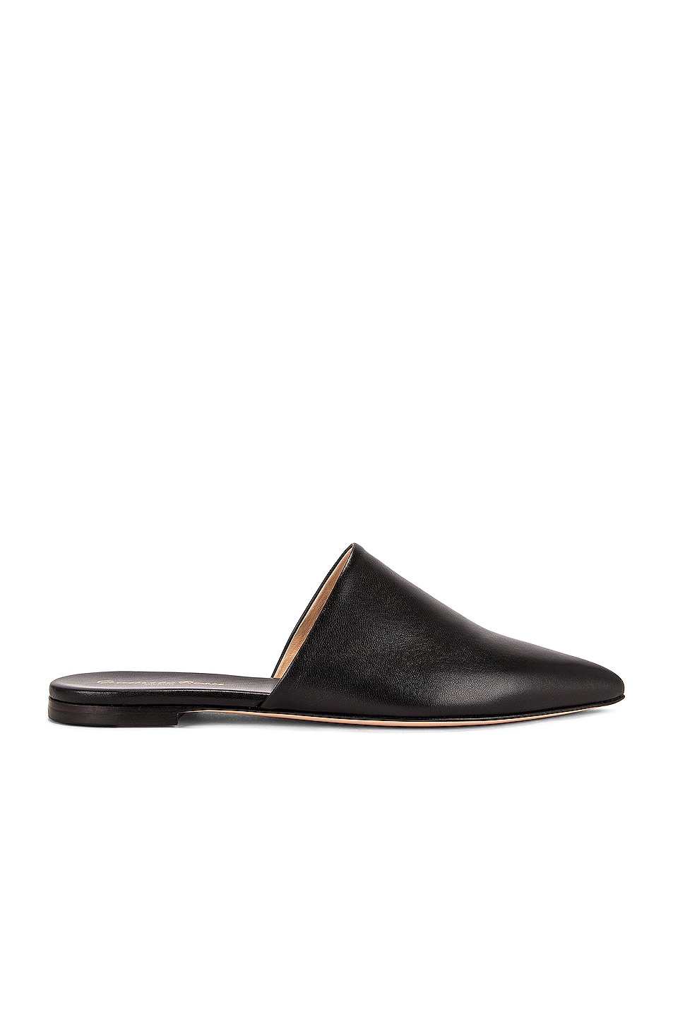 Image 1 of Gianvito Rossi Leather Pointed Slides in Black