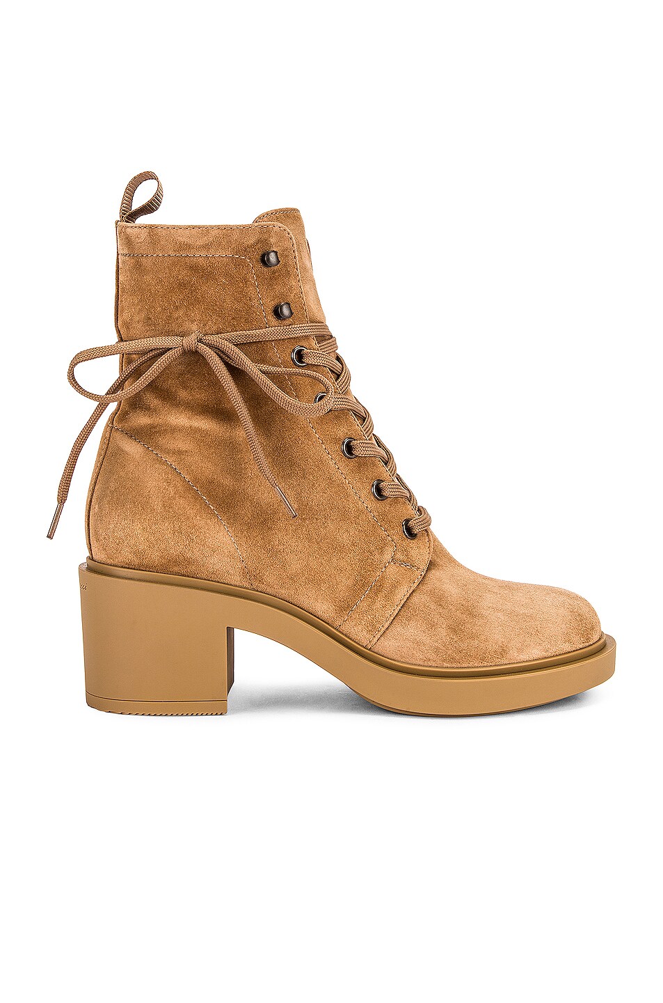Image 1 of Gianvito Rossi Foster Suede Lace Up Boots in Camel