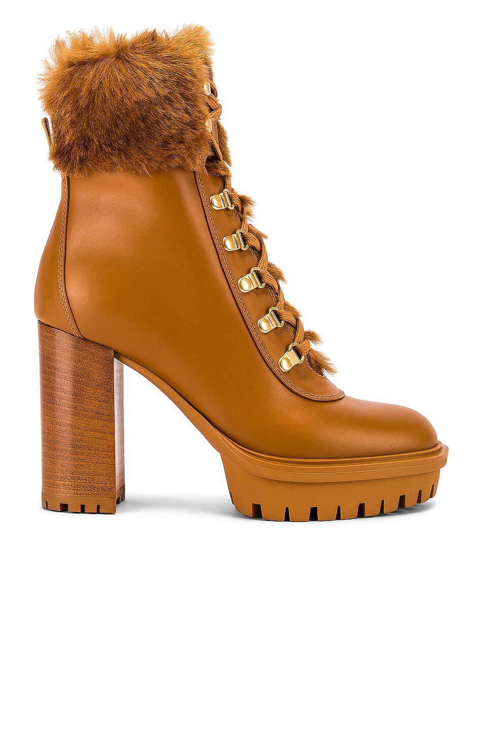 Image 1 of Gianvito Rossi Alaska Lace Up Boots in Sienna