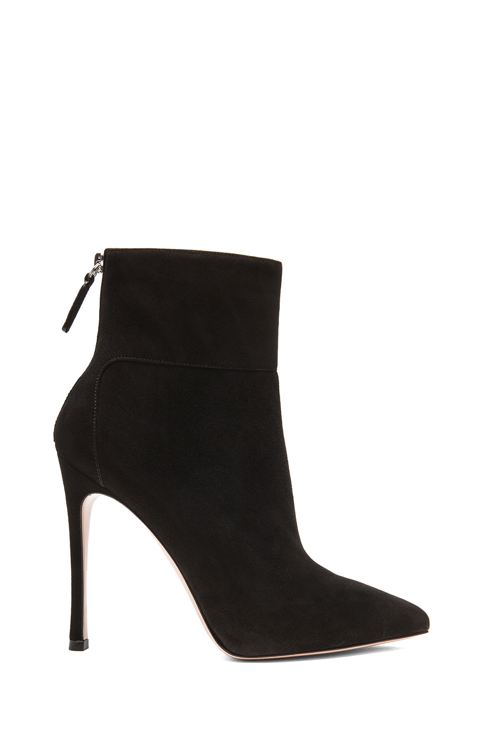 Gianvito Rossi Suede Ankle Booties in Black | FWRD