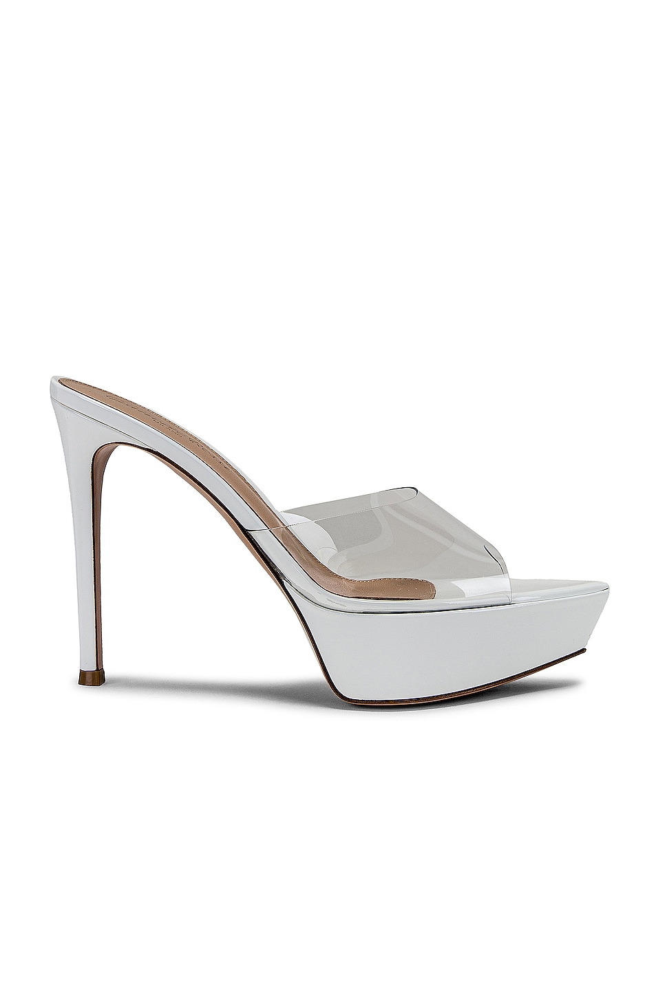 Image 1 of Gianvito Rossi Betty Platform Mules in Transparent & White