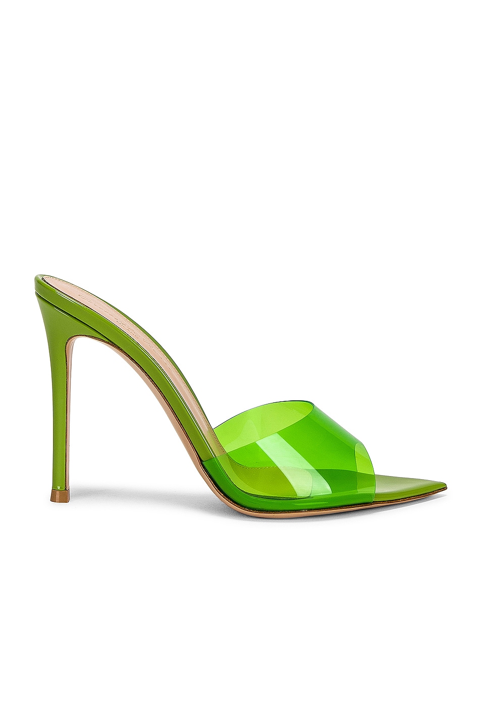 Image 1 of Gianvito Rossi Glass and Vernice Mules in Kiwi