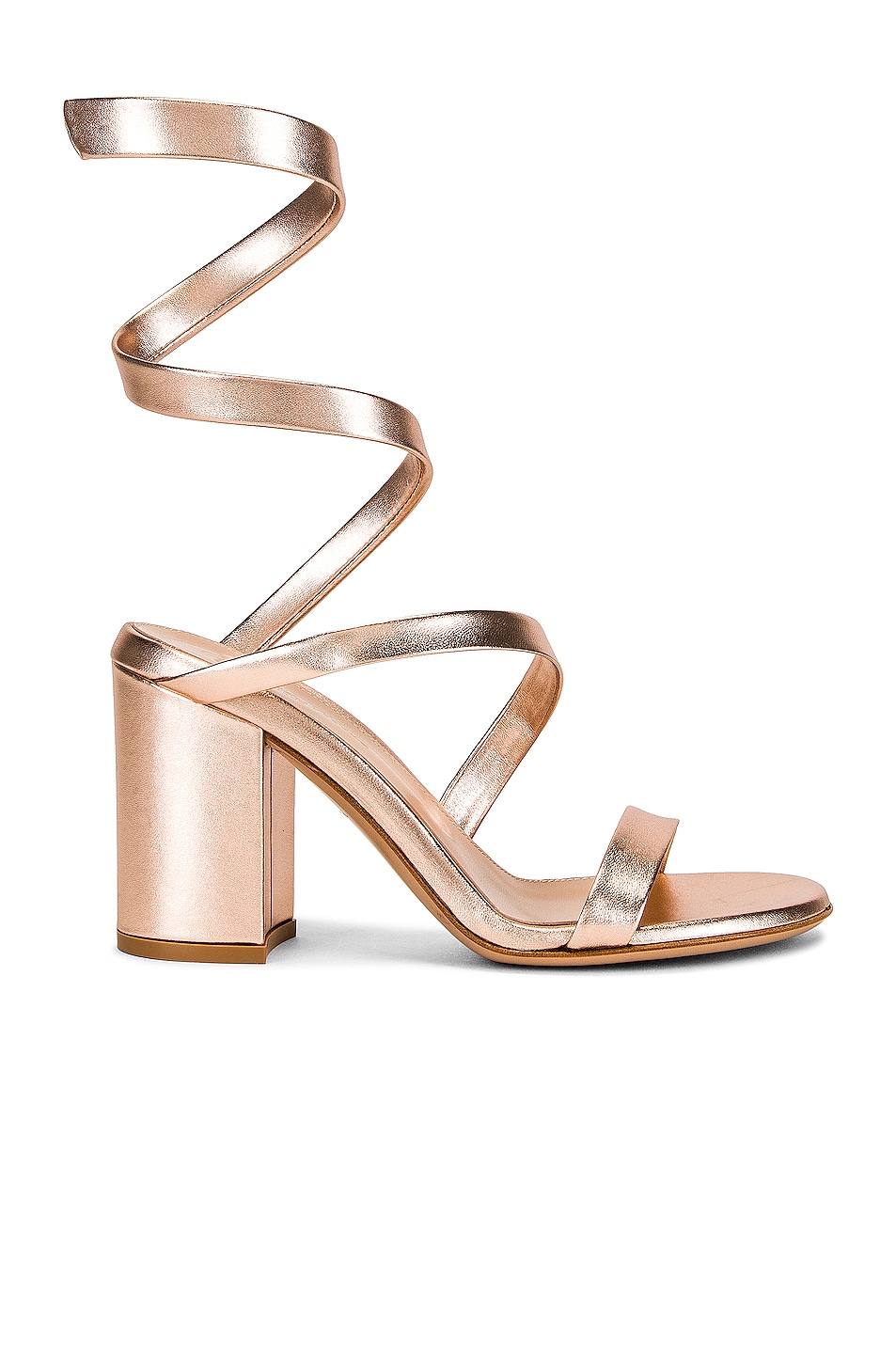 Image 1 of Gianvito Rossi Leather Twist Sandals in Praline