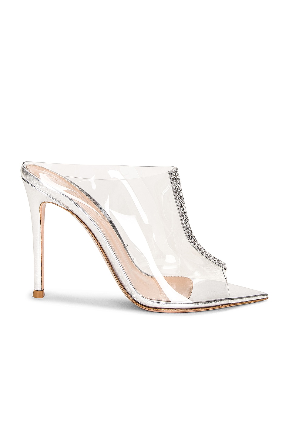 Image 1 of Gianvito Rossi Sigma Sandals in Transparent & Silver