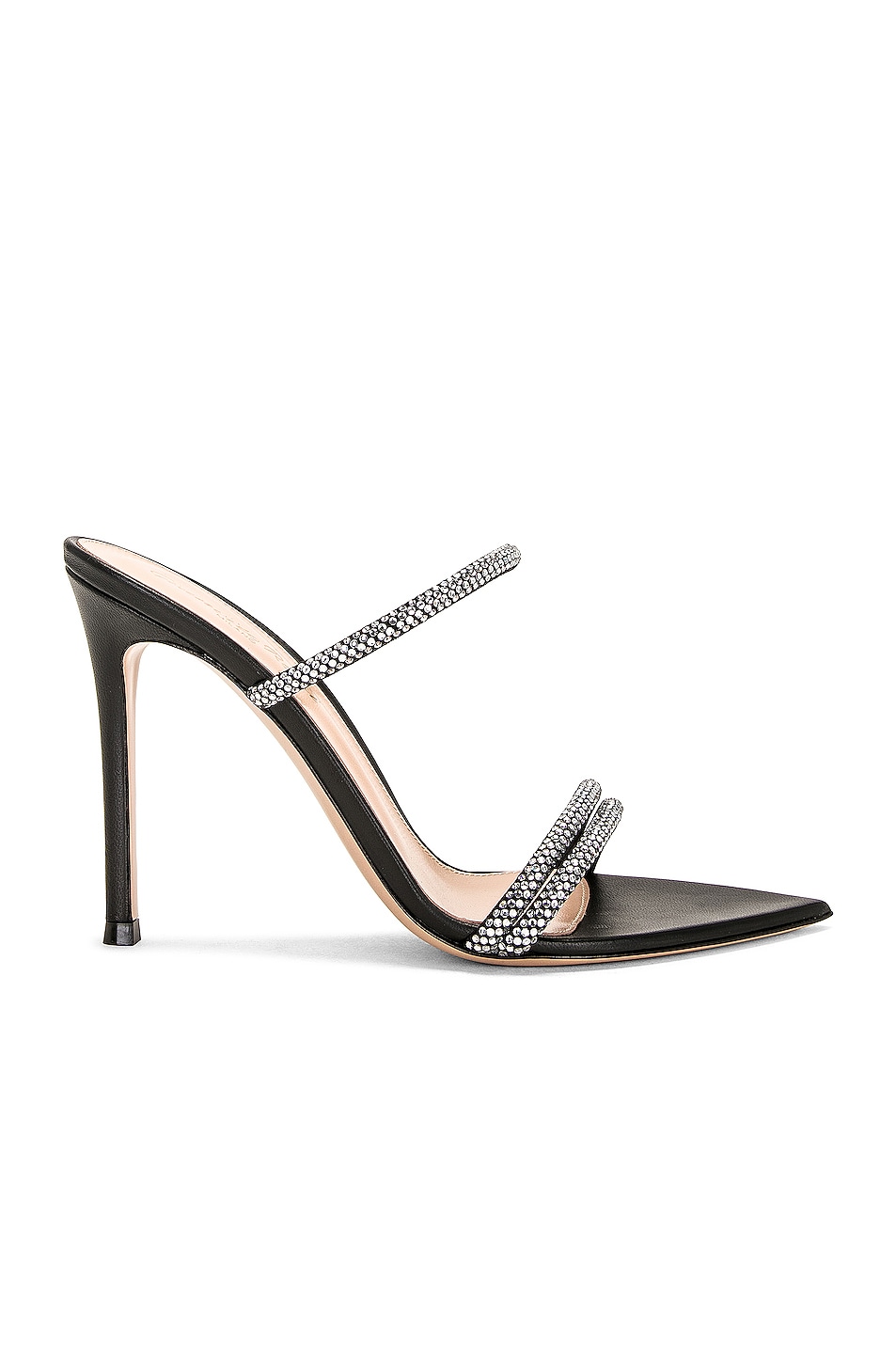 Image 1 of Gianvito Rossi Cannes Sandal in Black & Crystal