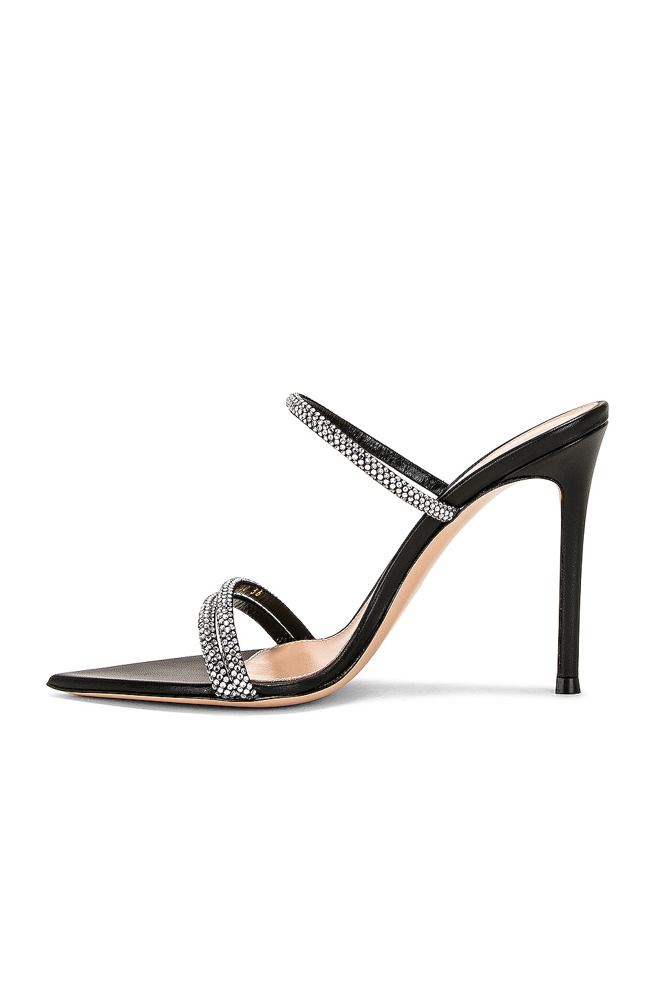 Gianvito Rossi Cannes Sandal in Black & Crystal | FWRD