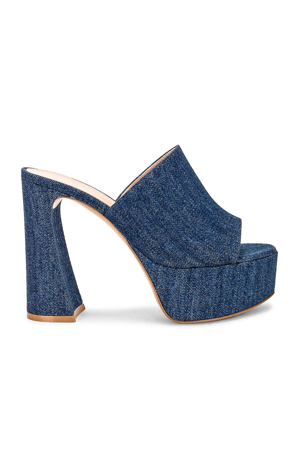 Image 1 of Gianvito Rossi Holly Platform Mule Sandal in Mid Blue