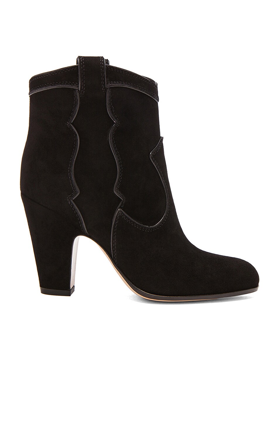 Image 1 of Gianvito Rossi Western Pearl Suede Booties in Nero
