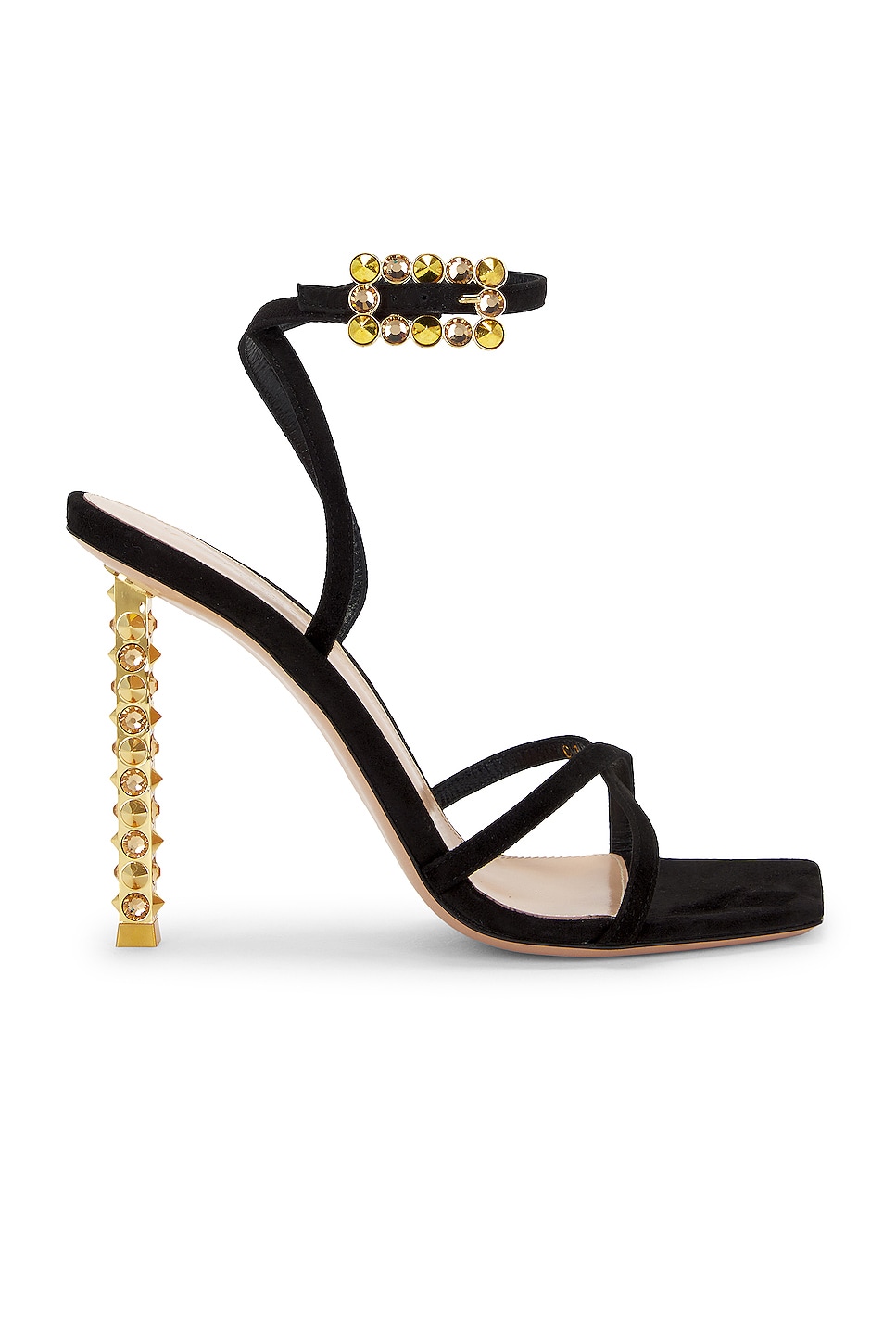 Image 1 of Gianvito Rossi Ankle Strap Sandal in Suede Black