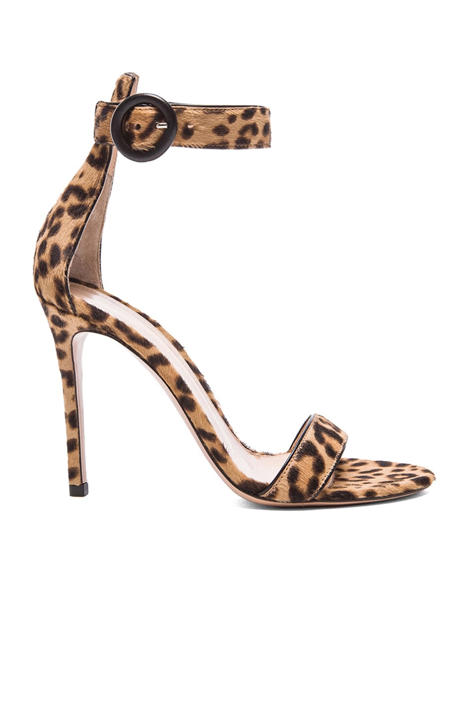 Image 1 of Gianvito Rossi Pony Hair Ankle Strap Heels in Leopard