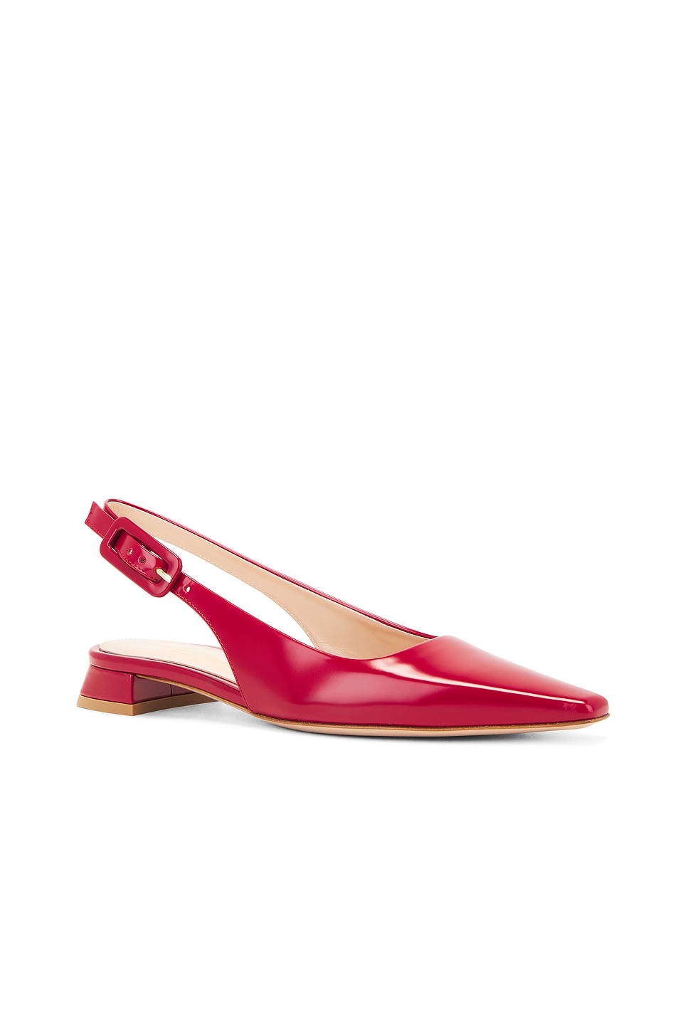 Shop Gianvito Rossi Tokio Slingback Flat In Rouge