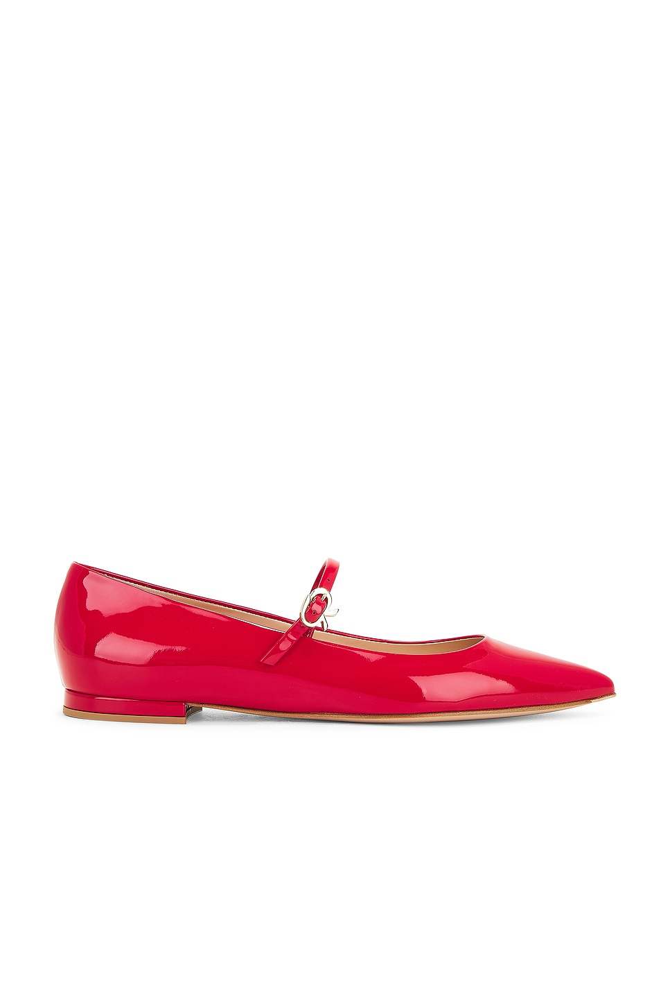 Shop Gianvito Rossi Ribbon Jane Flat In Tobasco Red