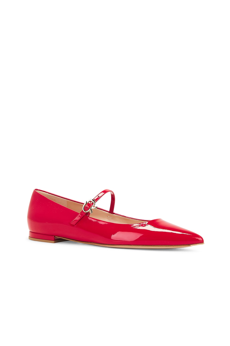 Shop Gianvito Rossi Ribbon Jane Flat In Tobasco Red