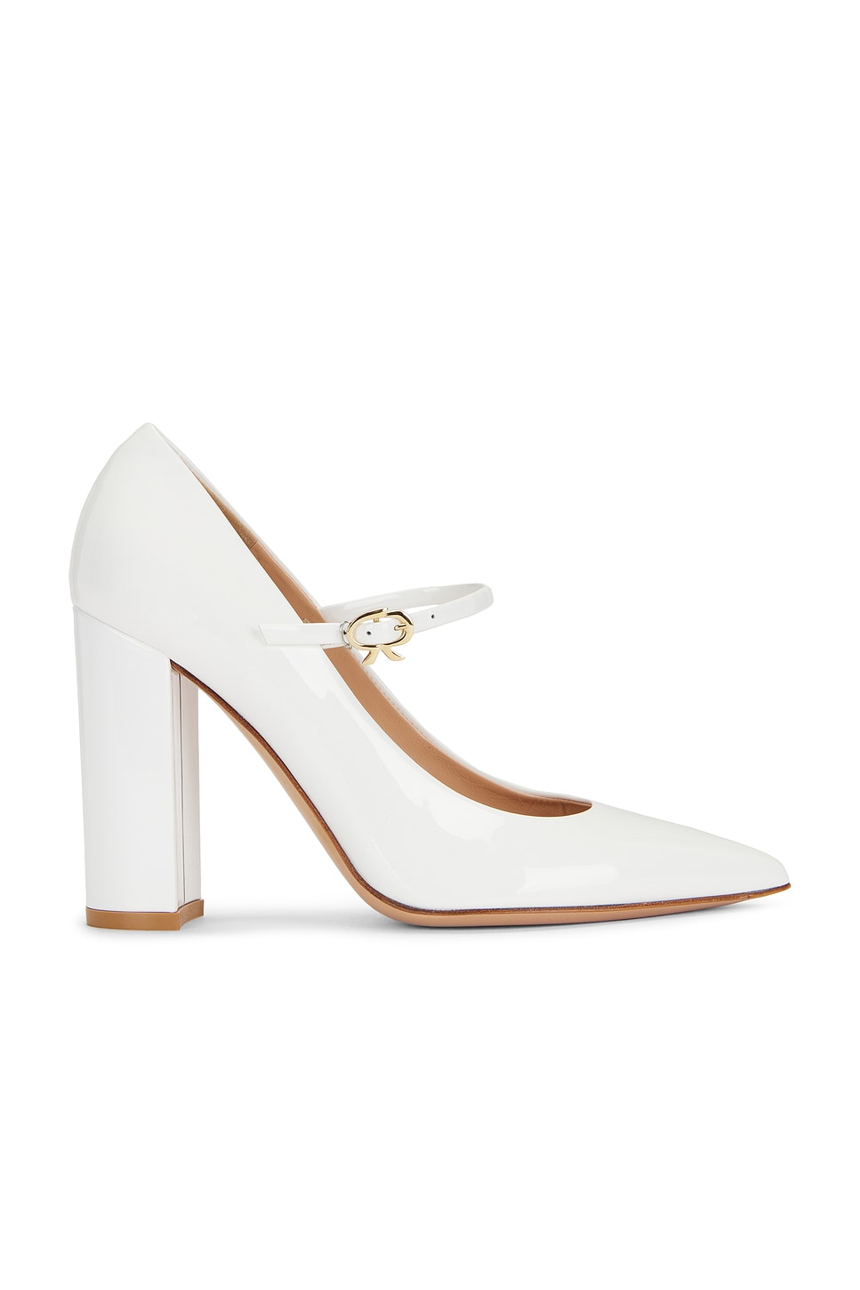 Gianvito Rossi Ribbon Jane Pump In White