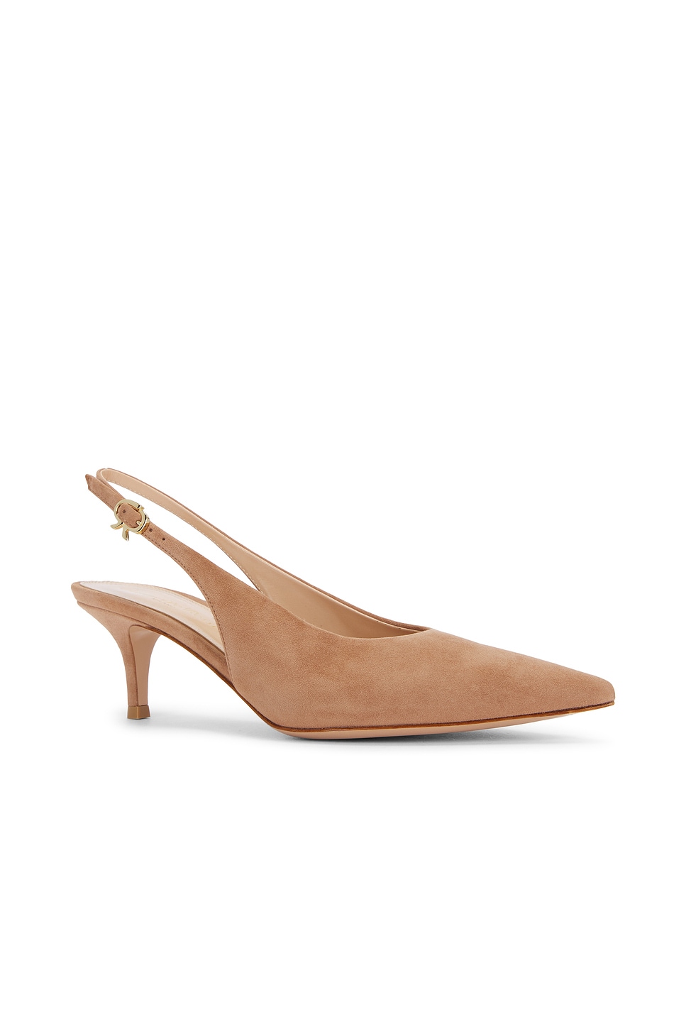 GIANVITO ROSSI CAMOSCIO SLINGBACK KITTEN HEEL 