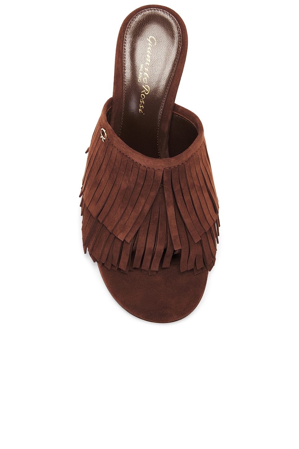 GIANVITO ROSSI Camoscio Fringe Mule Sandal