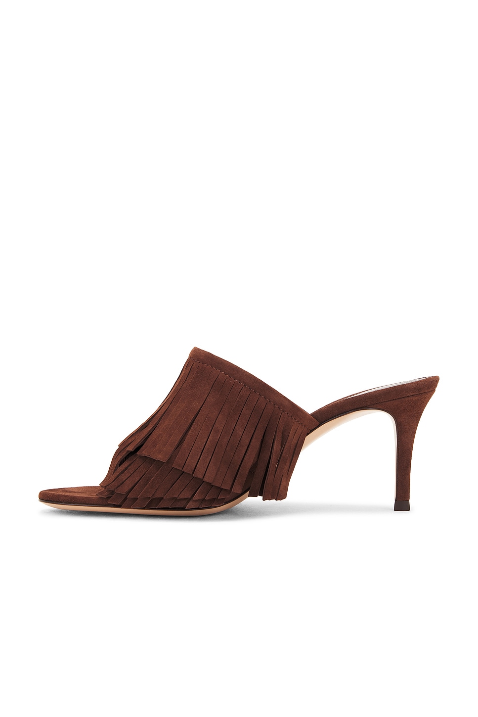 GIANVITO ROSSI Camoscio Fringe Mule Sandal