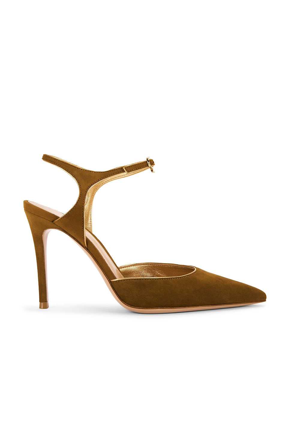 Ankle Strap Pump in Brown