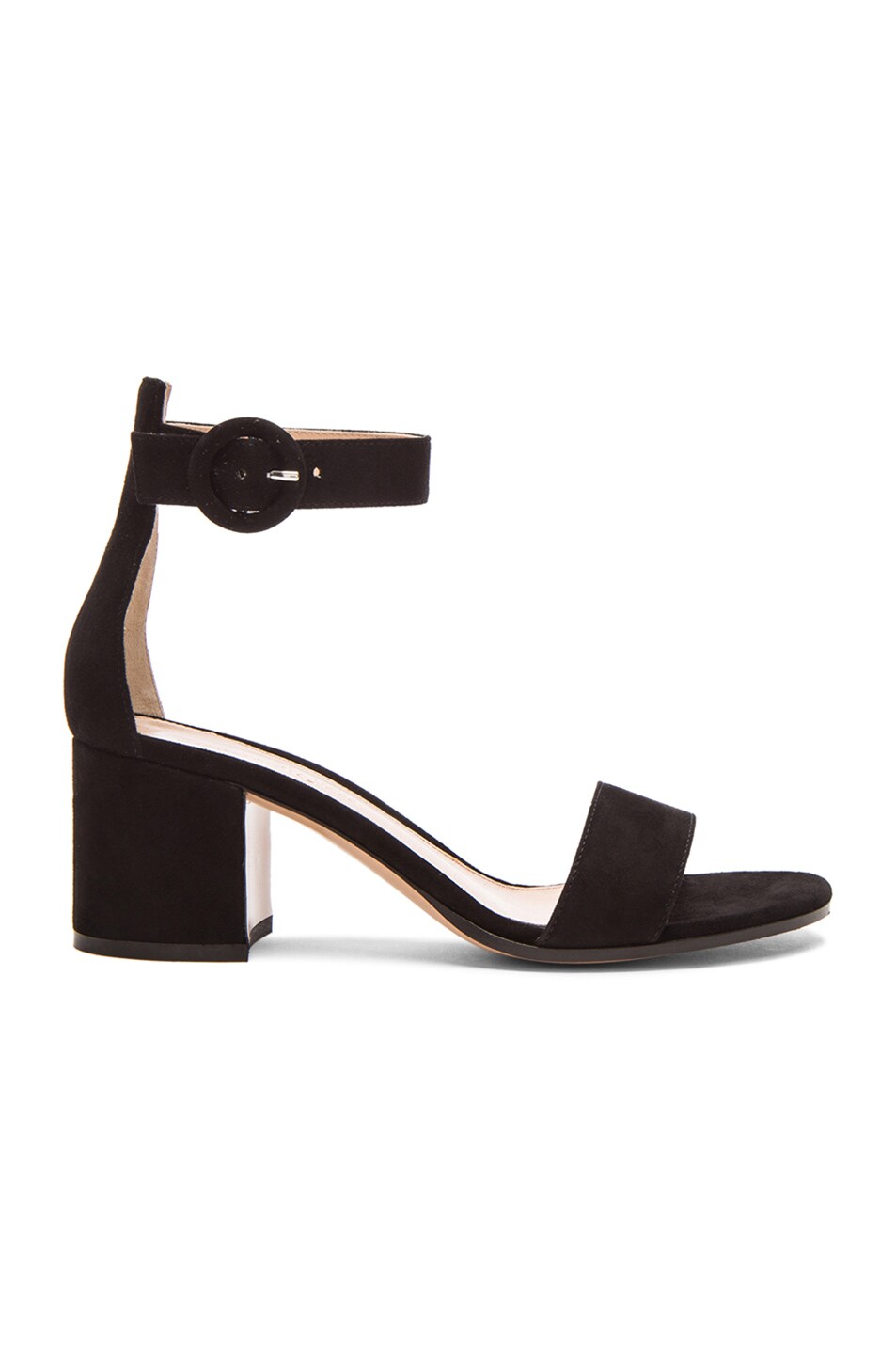 Image 1 of Gianvito Rossi Ankle Strap Suede Heels in Black Suede