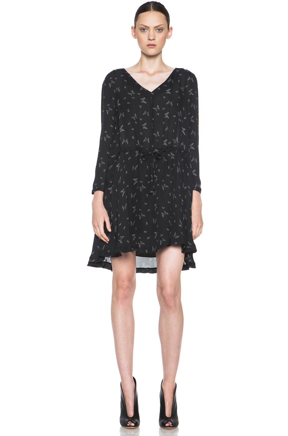 Image 1 of Girl. by Band of Outsiders Butterfly Stencil Dress in Black