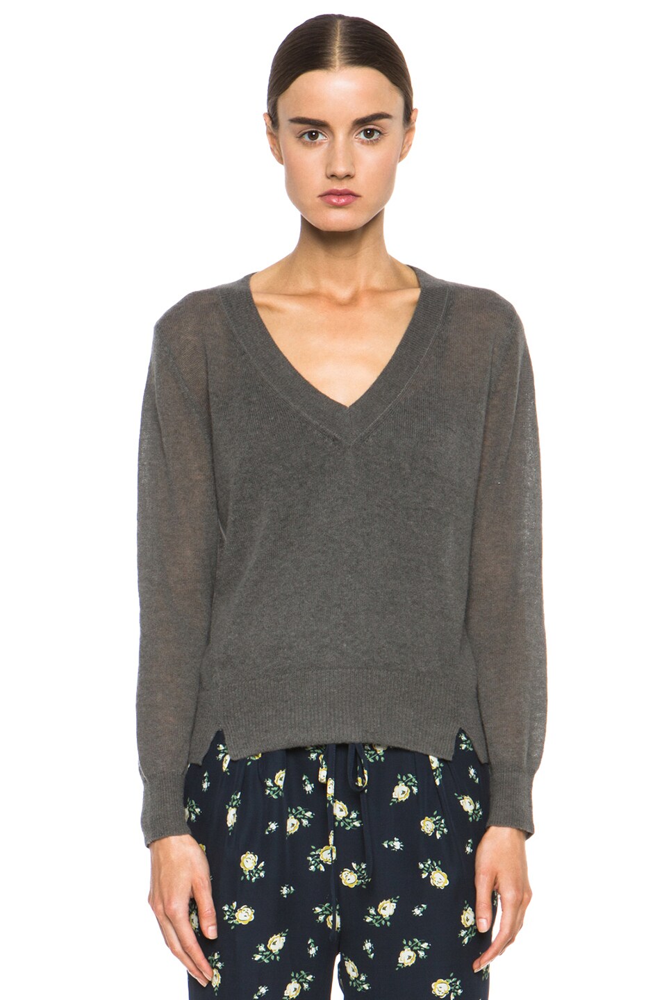 Image 1 of Girl. by Band of Outsiders Plush Boxy Pullover in Grey