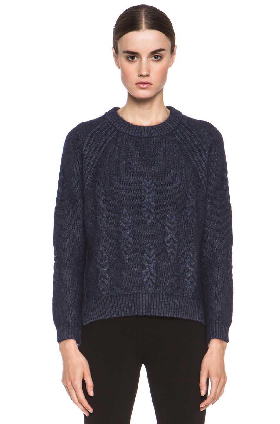 Image 1 of Girl. by Band of Outsiders Cash Angora Pullover in Grey Blue
