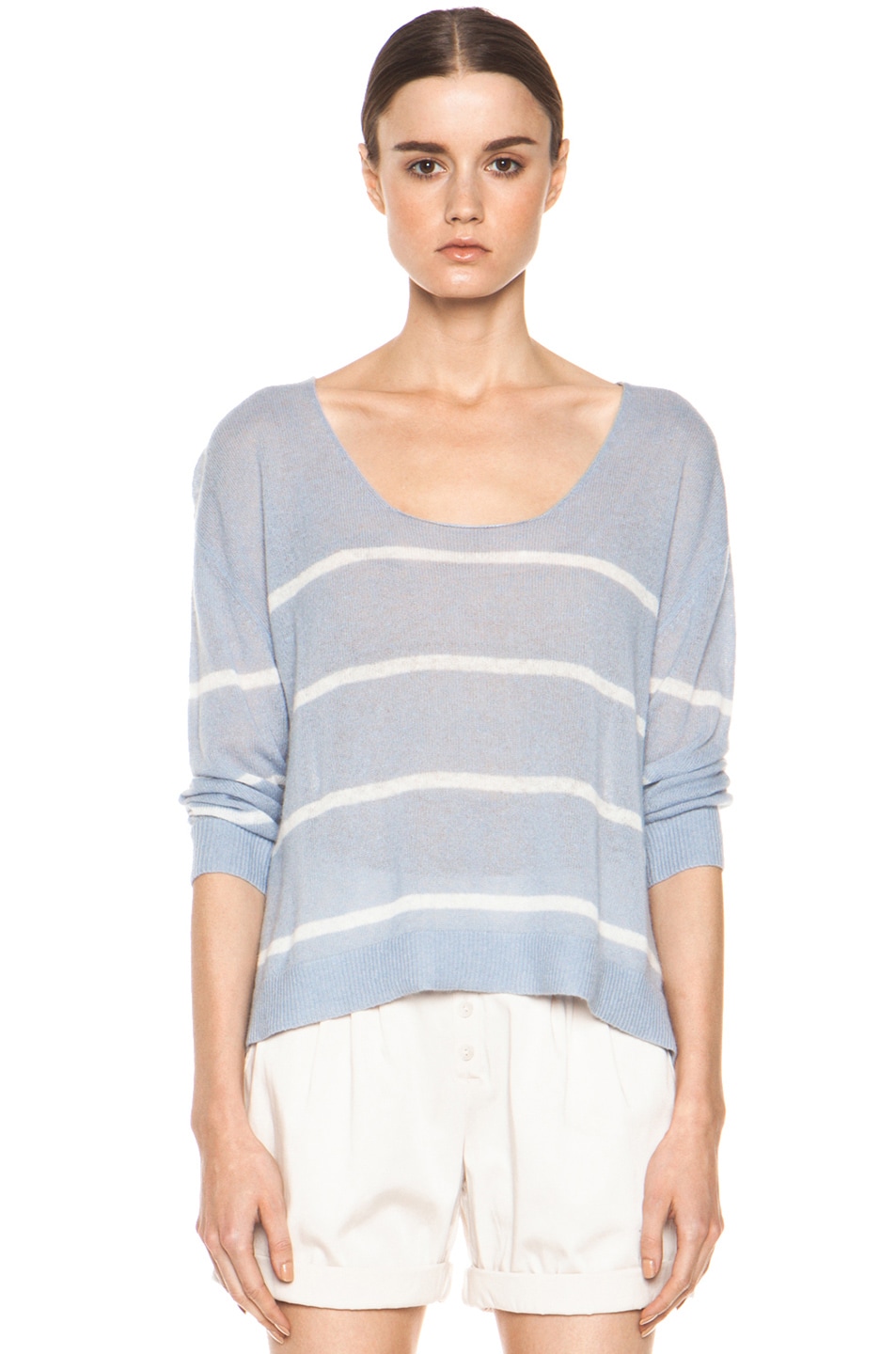 Image 1 of Girl. by Band of Outsiders Plush Pullover in Pearl Blue