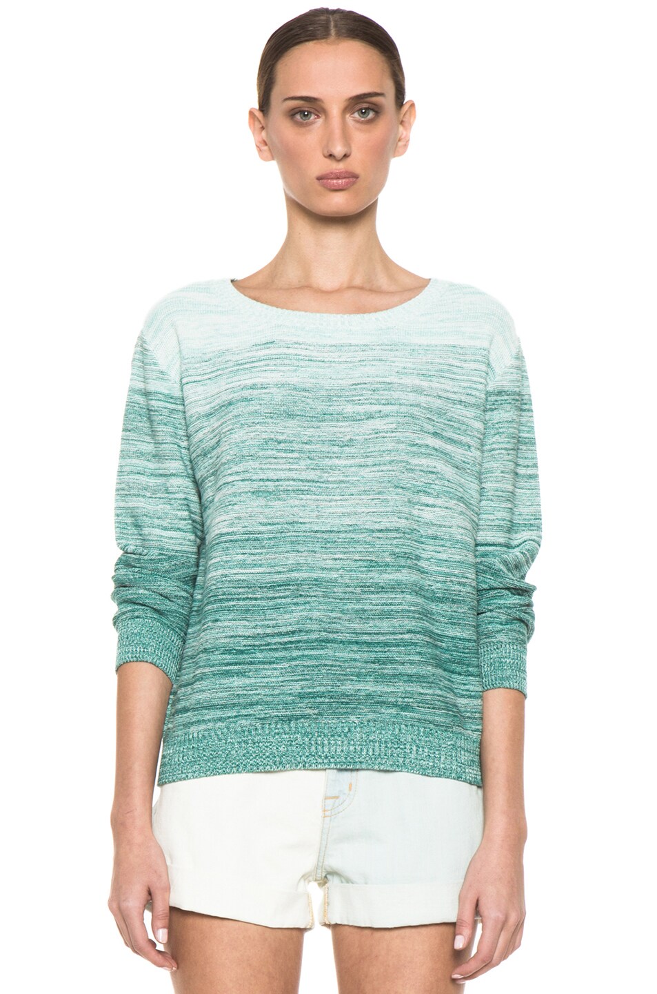 Image 1 of Girl. by Band of Outsiders Degrade Pullover Sweater in Multi Green