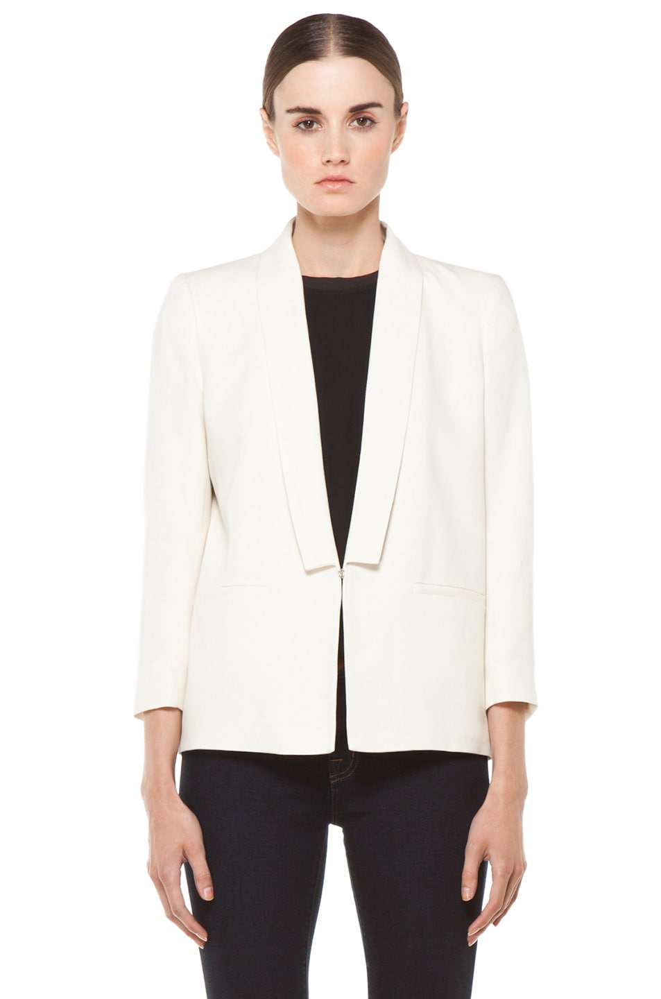 Girl. by Band of Outsiders Girl Shawl Collar Blazer in Natural | FWRD
