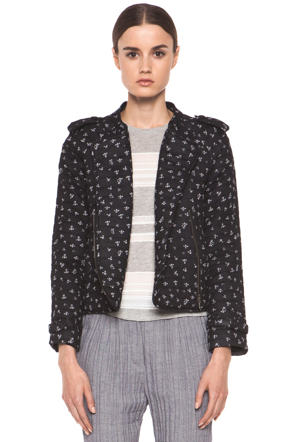 Image 1 of Girl. by Band of Outsiders Little Iris Cropped Trench in Black