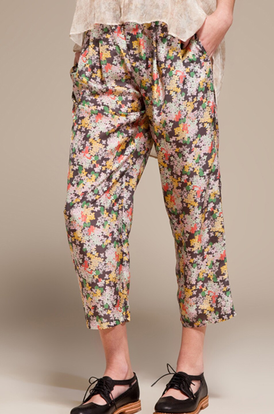Image 1 of Girl. by Band of Outsiders Ami Trousers in Multicolor Floral