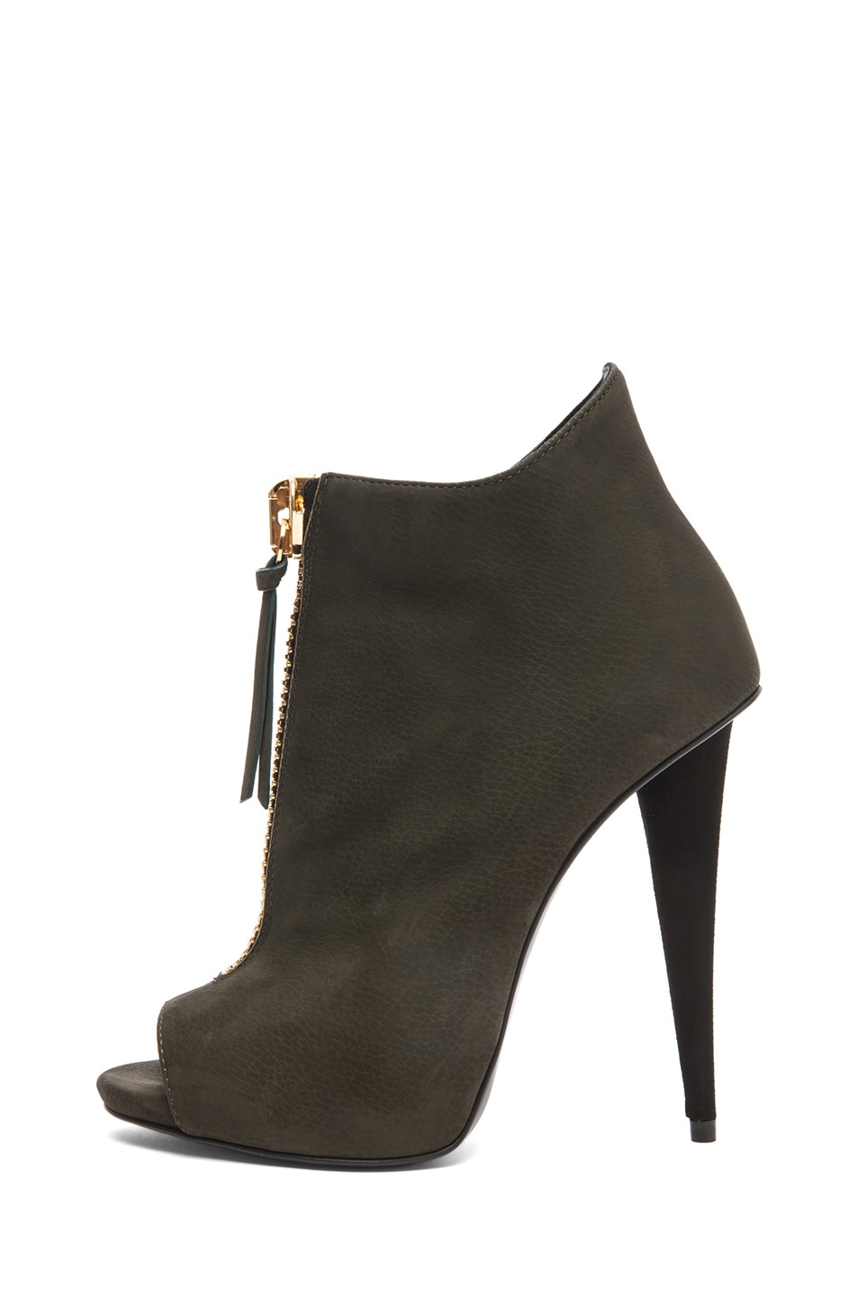 Image 1 of Giuseppe Zanotti Suede Zip Up Ankle Boot in Olive