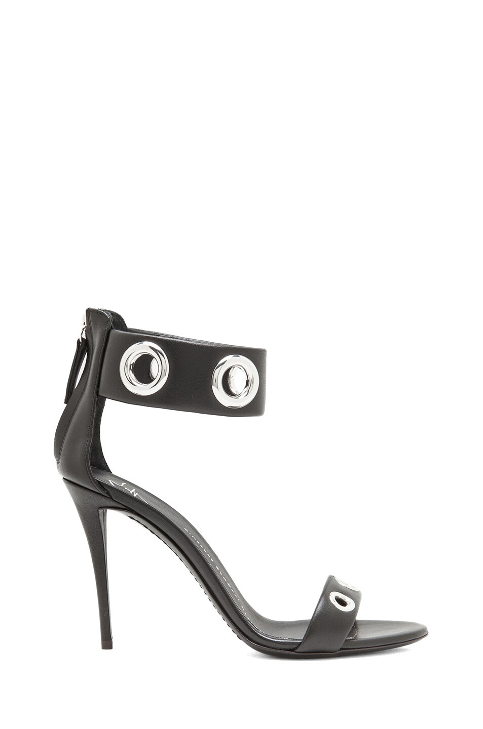 Image 1 of Giuseppe Zanotti Coline Leather Ankle Strap Heels in Black